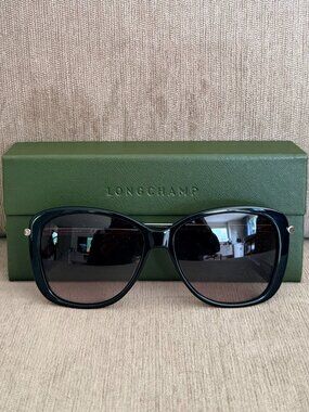 Longchamp Black Sunglasses Metal Arms Classic Frame